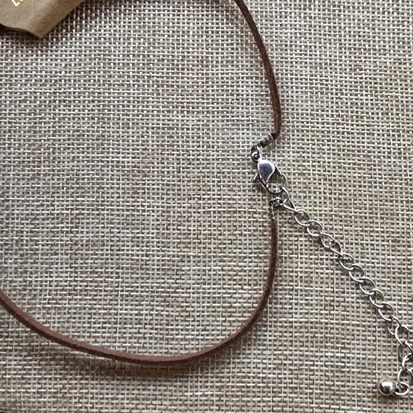 18-21" Adjustable Turquoise & Leather Cowgirl Horseshoe Necklace - Picture 3 of 6